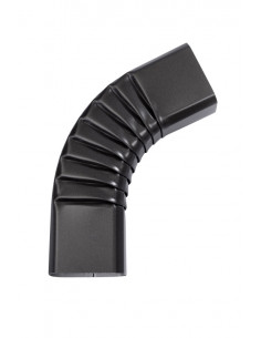 Coude latéral aluminium lisse couture extérieure 60x80 mm Noir sablé RAL 2100