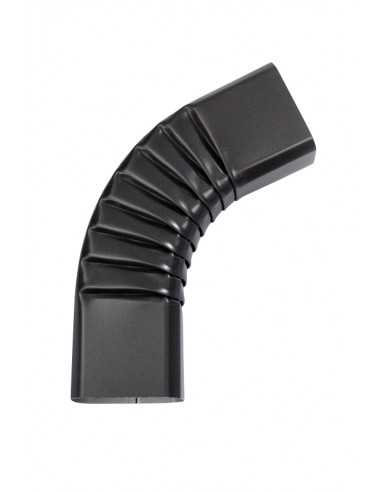 Coude latéral aluminium lisse couture extérieure 60x80 mm Noir sablé RAL 2100