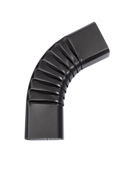 Coude latéral aluminium lisse couture extérieure 60x80 mm Noir sablé RAL 2100