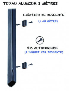 Vis autoforeuses aluminium Gris métal RAL 9006 - lot de 10 2