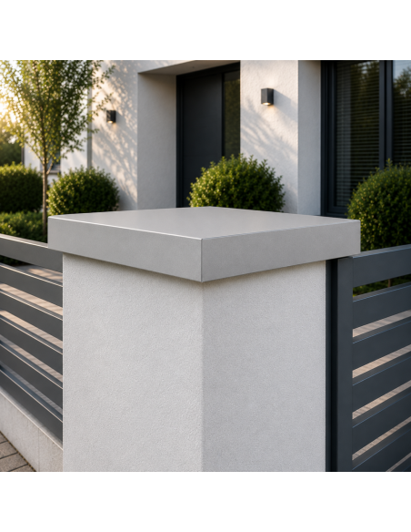 Chapeau Aluminium 1 mm Gris métal RAL 9006