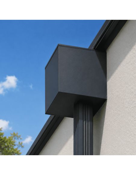 Boite à eau Alu ardoise RAL 7016 - 200 X 200 mm