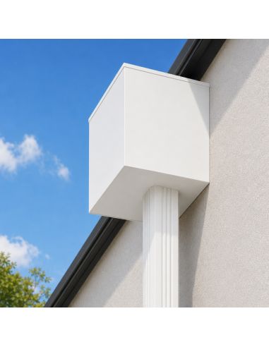 Boite à eau Alu blanc RAL 9010 - 200 X 200 mm