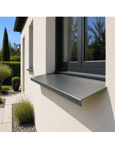 Appui de fenêtre aluminium sur mesure Gris ardoise RAL 7016 - longueur 2 m - épaisseur 10/10ème