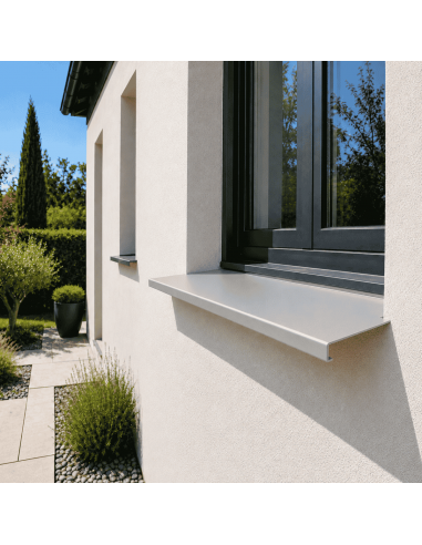 Appuis de fenêtre aluminium sur mesure Gris métal RAL 9006 - longueur 2 m - épaisseur 10/10ème