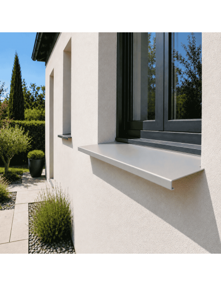 Appuis de fenêtre aluminium sur mesure Gris métal RAL 9006 - longueur 2 m - épaisseur 10/10ème