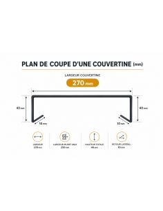 Kit Couvertine Muret 10 m 270 mm Blanc RAL 9010 2