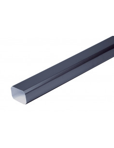 Tuyau de descente aluminium lisse 60x80 mm Gris Ardoise RAL 7016 - 2 m