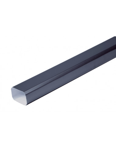 Tuyau de descente aluminium lisse 60x80 mm Gris Ardoise RAL 7016 - 2 m