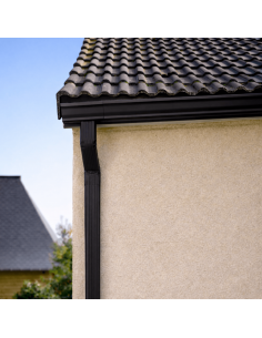 Tuyau de descente aluminium rectangulaire 60x80 mm Noir RAL 9005 - 2 m 2