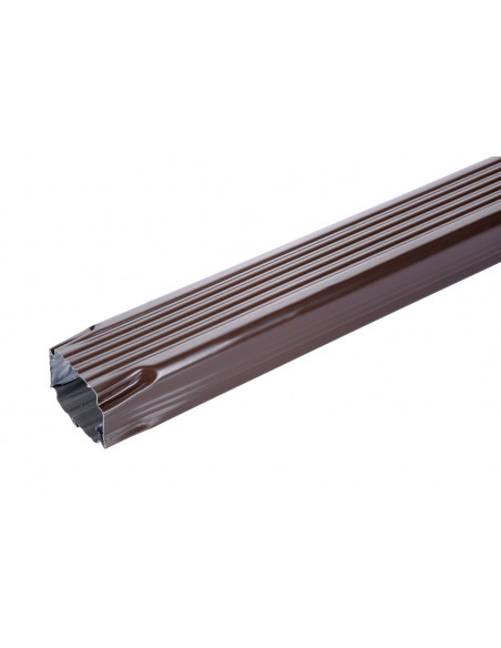 Tuyau de descente aluminium rectangulaire 60x80 mm Marron RAL 8017 - 2 m
