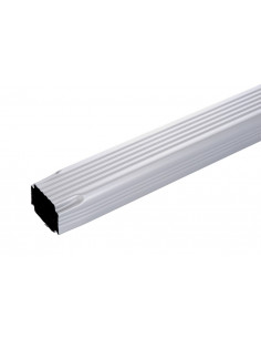 Tuyau de descente aluminium rectangulaire 60x80 mm Gris métal RAL 9006 - 2 m