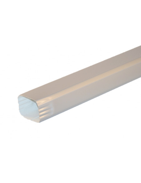 Tuyau de descente aluminium lisse 60x80 mm Gris métal RAL 9006 - 2 m