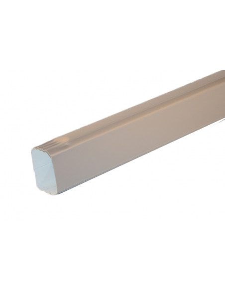 Tuyau de descente aluminium lisse 60x80 mm Gris métal RAL 9006 - 2 m