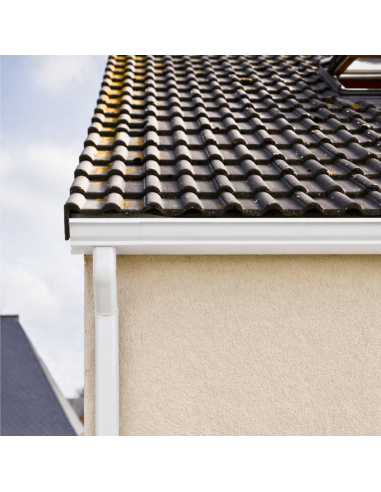 Tuyau de descente aluminium lisse 60x80 mm Blanc RAL 9010 - 2 m