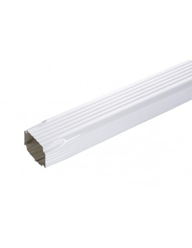 Tuyau de descente aluminium rectangulaire 60x80 mm Blanc RAL 9010 - 2 m
