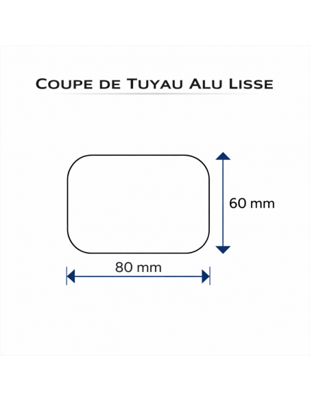 Col de cygne aluminium rectangulaire 60x80 mm Gris métal RAL 9006
