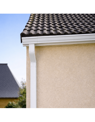 Coude frontal aluminium rectangulaire intérieur 60x80 mm Blanc RAL 9010