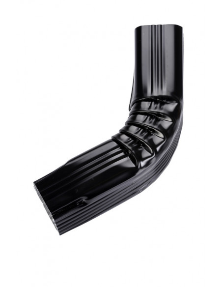 Coude frontal aluminium rectangulaire intérieur 60x80 mm Noir RAL 9005
