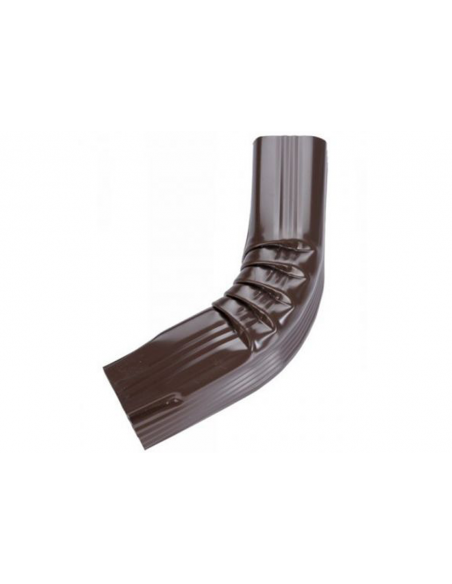 Coude frontal aluminium rectangulaire intérieur 60x80 mm Marron RAL 8017