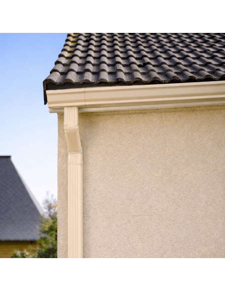 Coude frontal aluminium rectangulaire intérieur 60x80 mm Sable RAL 1015