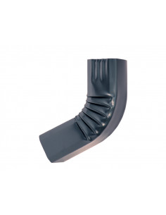 Coude frontal aluminium lisse intérieur 60x80 mm Gris Ardoise RAL 7016