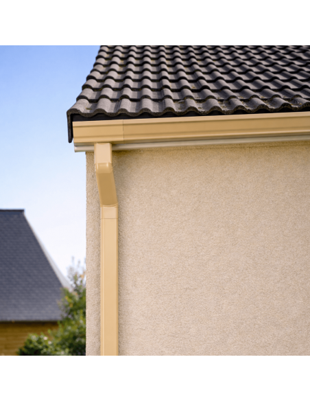 Coude frontal aluminium lisse intérieur 60x80 mm Sable RAL 1015