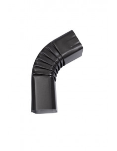 Coude frontal aluminium lisse intérieur 60x80 mm Noir sablé RAL 2100