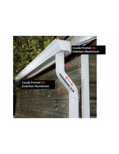 Coude frontal aluminium lisse intérieur 60x80 mm Noir sablé RAL 2100 2