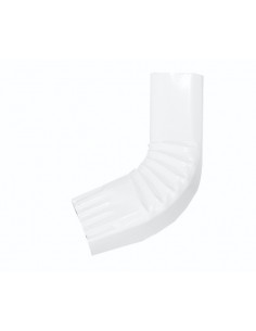 Coude frontal aluminium lisse intérieur 60x80 mm Blanc RAL 9010