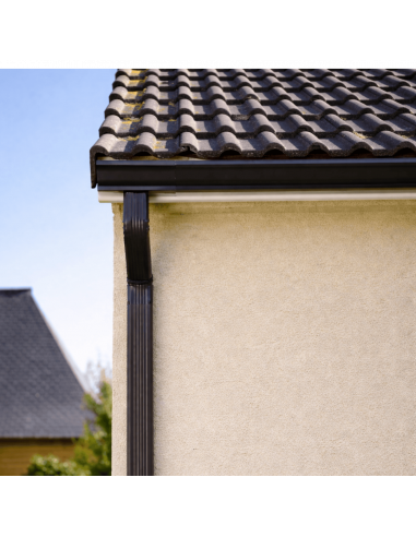 Coude frontal aluminium rectangulaire extérieur 60x80 mm Gris Ardoise RAL 7016