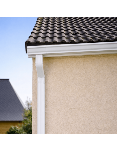Coude frontal aluminium rectangulaire extérieur 60x80 mm Blanc RAL 9010