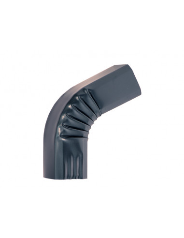 Coude frontal aluminium lisse extérieur 60x80 mm Gris Ardoise RAL 7016