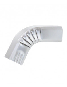 Coude frontal aluminium lisse extérieur 60x80 mm Gris métal RAL 9006
