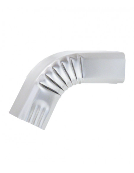 Coude frontal aluminium lisse extérieur 60x80 mm Gris métal RAL 9006