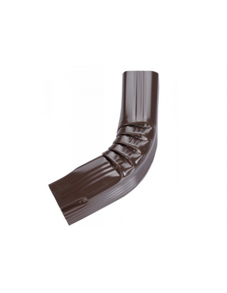 Coude latéral aluminium rectangulaire couture intérieure 60x80 mm Marron RAL 8017