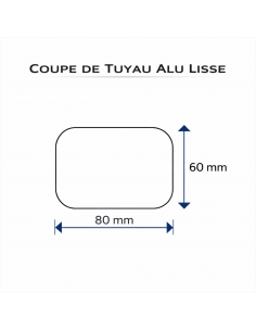 Coude latéral aluminium lisse couture intérieure 60x80 mm Blanc RAL 9010 2