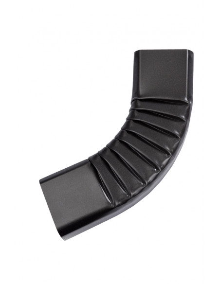 Coude latéral aluminium lisse couture intérieure 60x80 mm Noir sablé RAL 2100