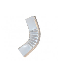 Coude latéral aluminium lisse couture intérieure 60x80 mm Gris métal RAL 9006
