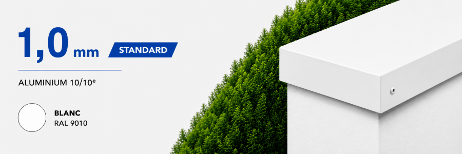 Couvertine Alu Standard 1 mm Blanc RAL 9010 - Livraison 24h