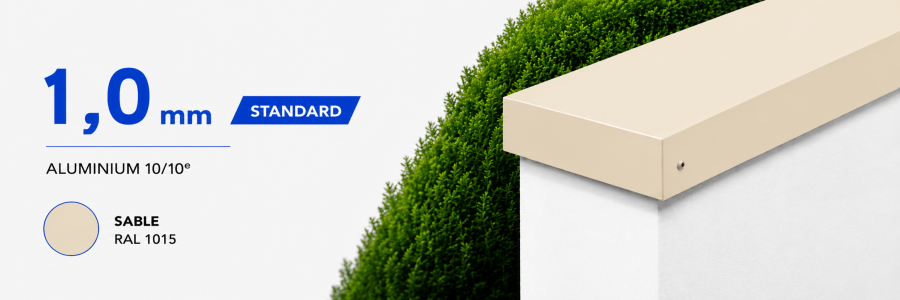 Couvertine Alu Standard 1 mm Sable RAL 1015 - Livraison 24h