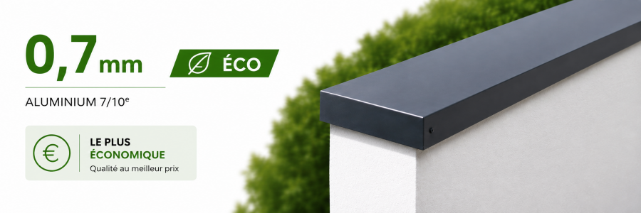 Couvertine Alu Eco Ardoise RAL 7016 à poser soi-même - Livrée 24h