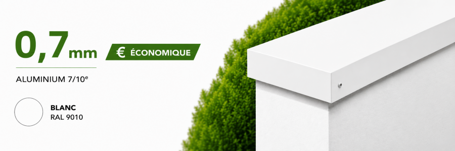 Couvertine Alu Eco Blanc RAL 9010 à poser soi-même - Livraison 24h