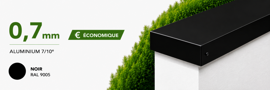 Couvertine Alu Eco Noir RAL 9005 à poser soi-même - Livraison 24h