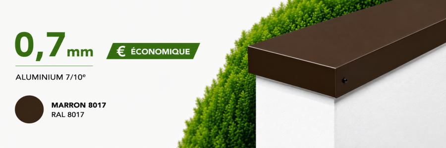 Couvertine Alu Eco Marron RAL 8017 à poser soi-même - Livrée 24h