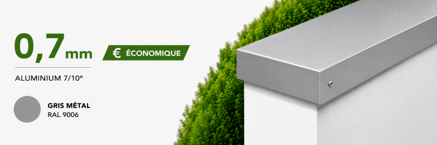 Couvertine Alu Eco Gris métal RAL 9006 à poser soi-même - Livrée 24h
