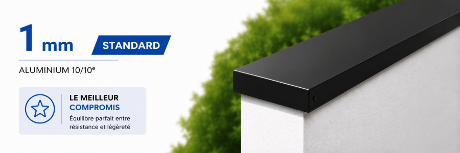 Couvertine Aluminium Standard 1 mm pour murets facile à poser - Livraison 24h