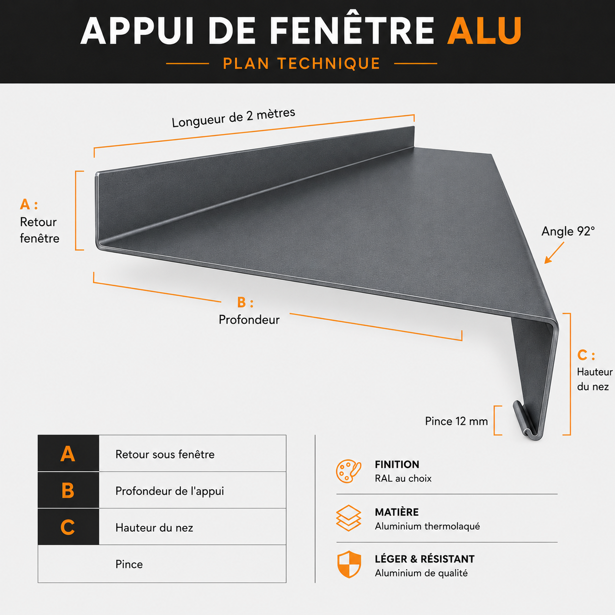 Notice de montage appui de fenetre aluminium