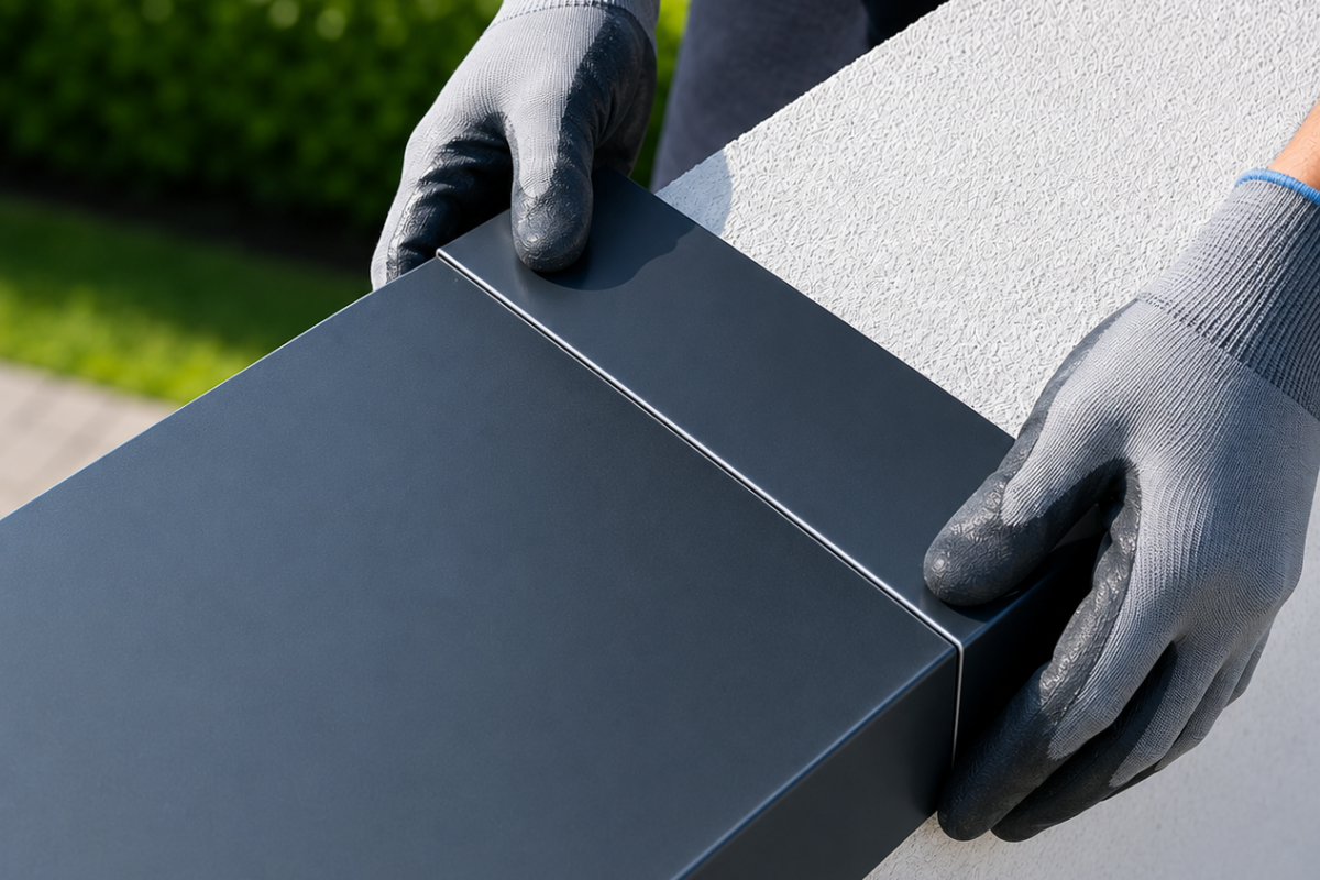 Etape 3 - Pose de l eclisse de jonction entre 2 couvertines alu Noir RAL 9005